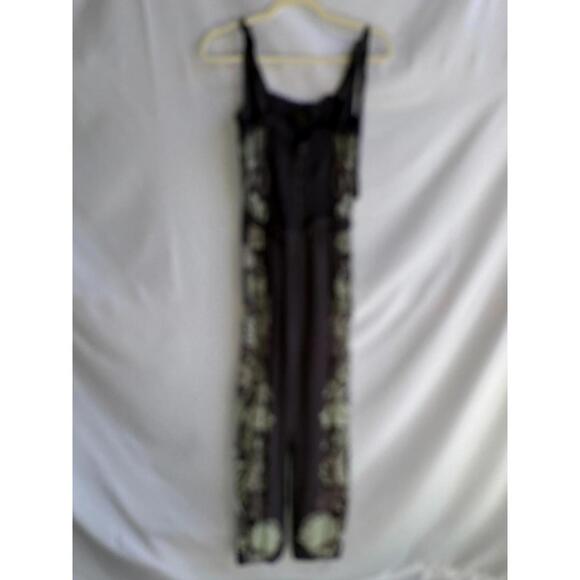 Caballero Rose Graphite Protea Paisley Jumpsuit Size L with Stains - Picture 7 of 11